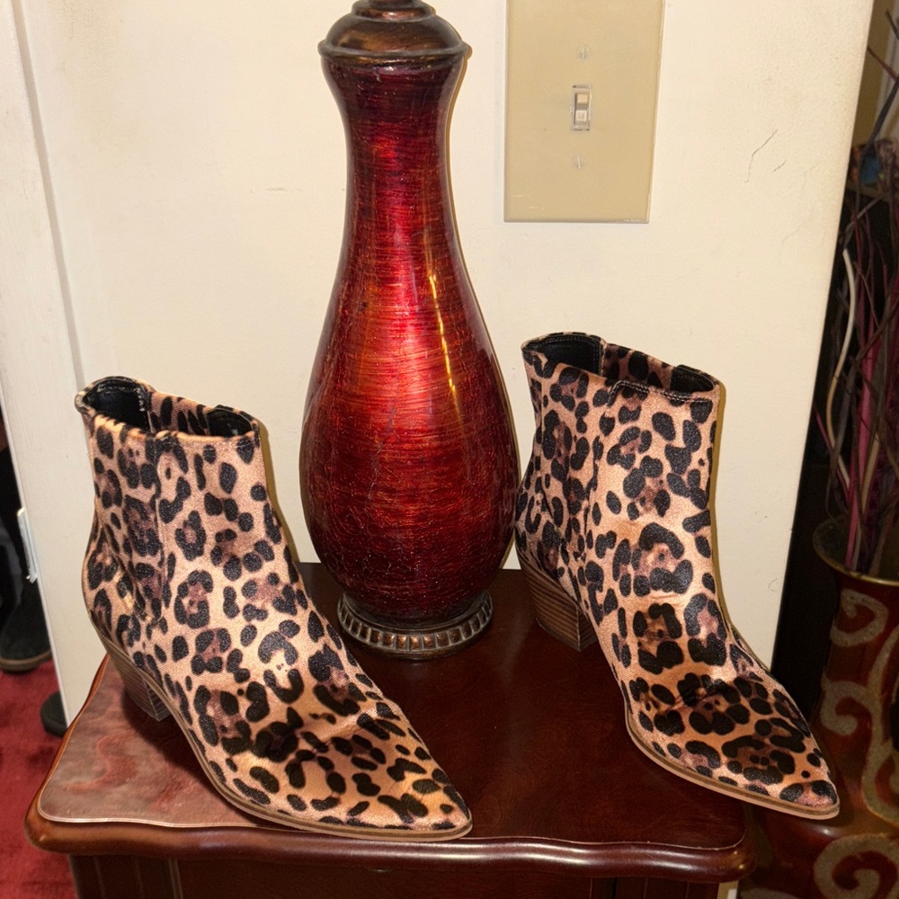 Leopard Print Ankle Boots